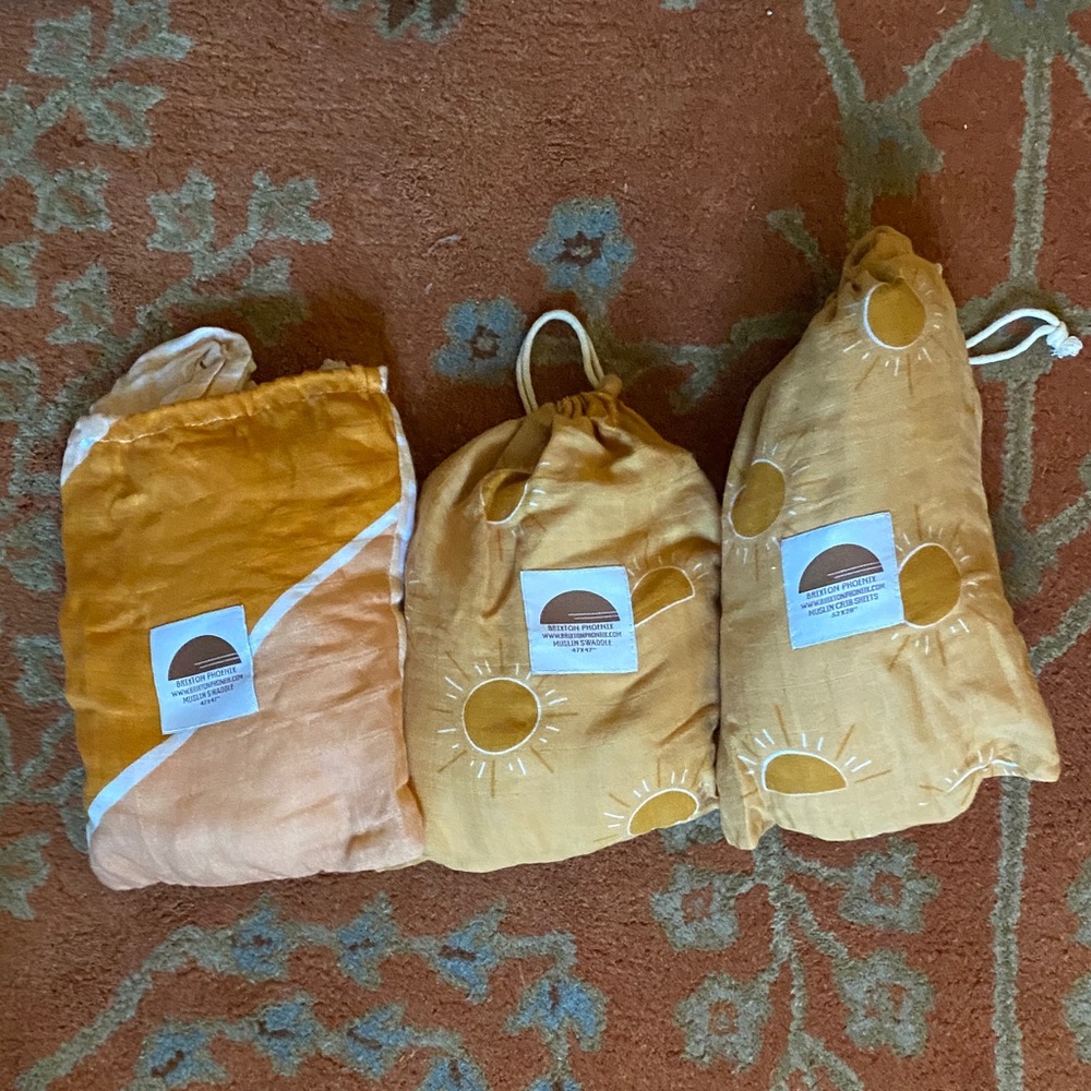 Brixton Phoenix Crib Sheet and Muslin Swaddles